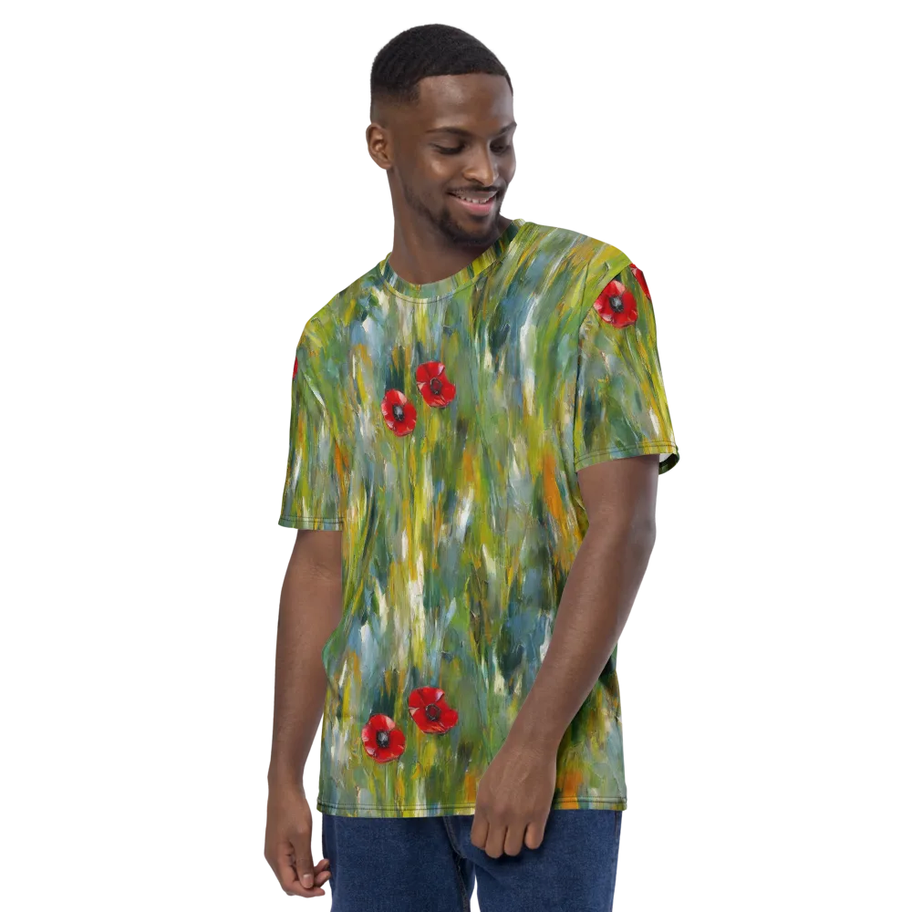Poppy Impression on Men's Crew Neck T-Shirt — Left