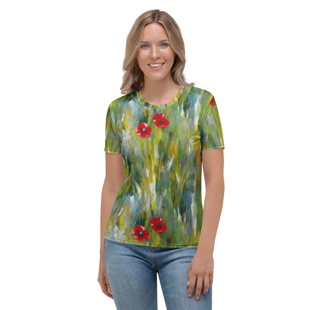 Poppy Impression on Women's Crew Neck T-Shirt — Front