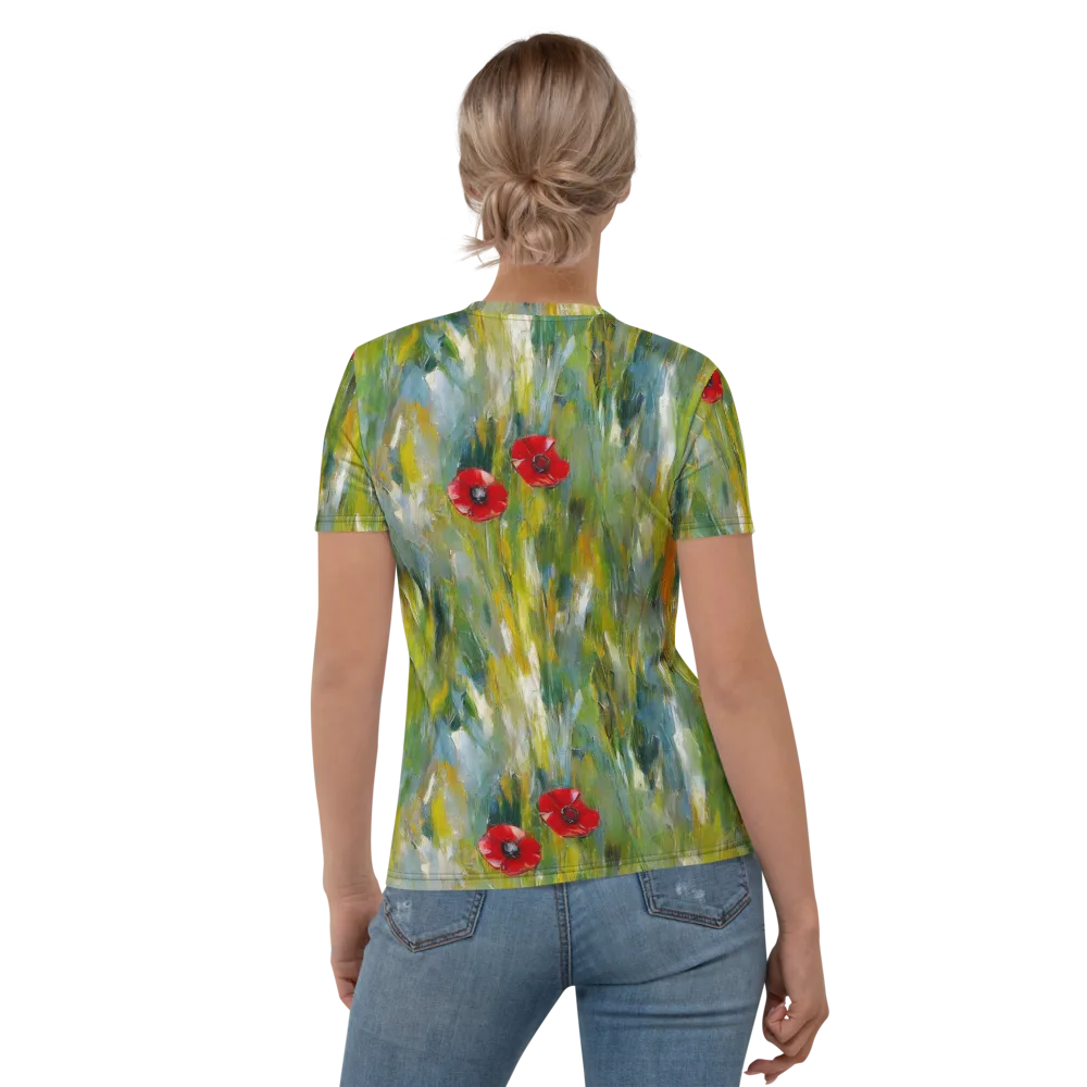Poppy Impression on Women's Crew Neck T-Shirt — Back