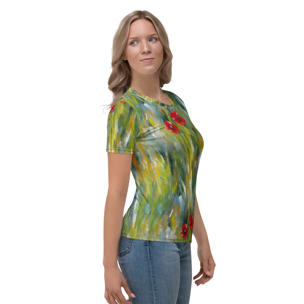 Poppy Impression on Women's Crew Neck T-Shirt — Right