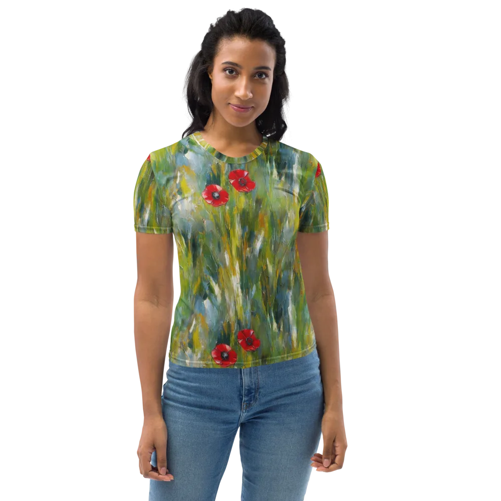 Poppy Impression on Women's Crew Neck T-Shirt — Front