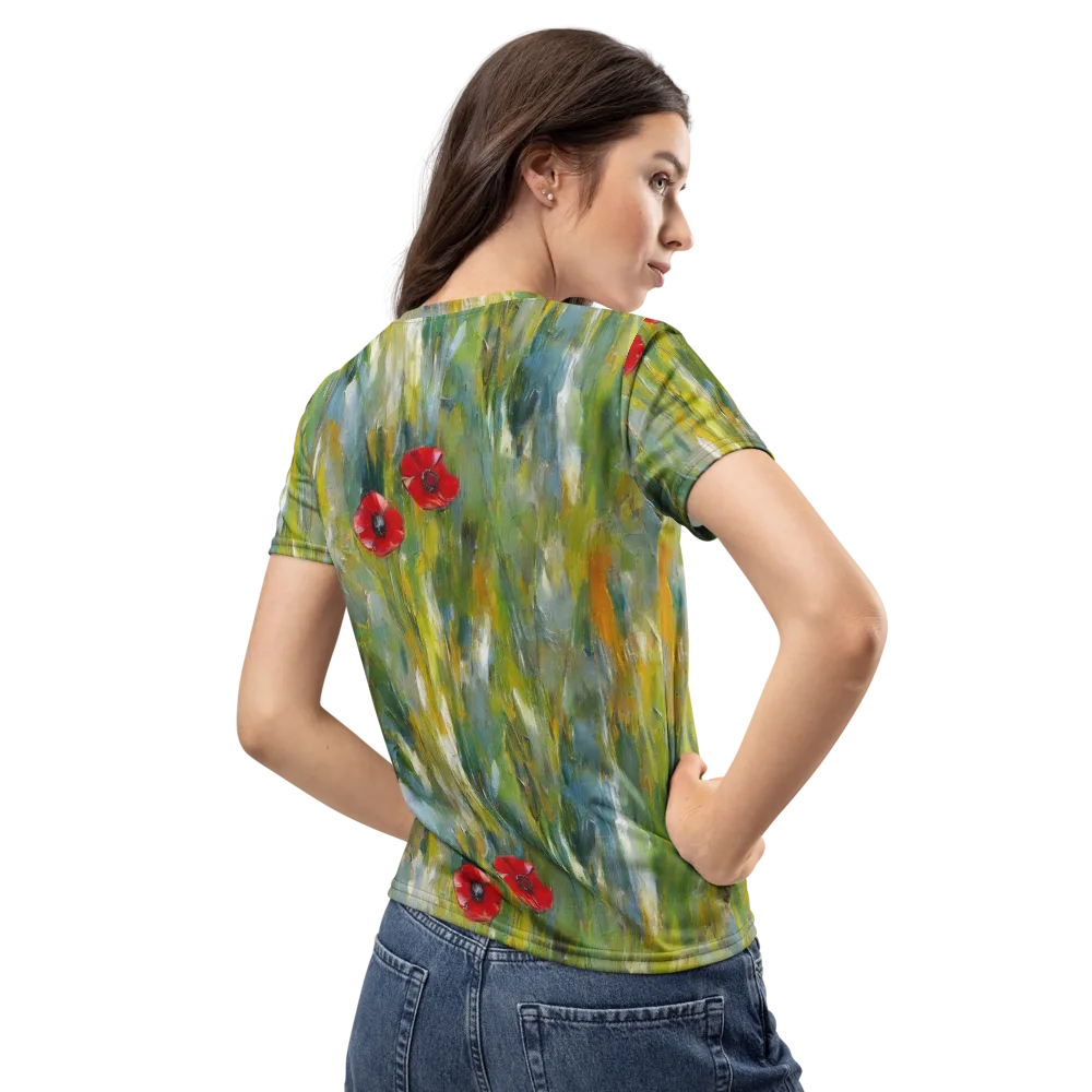 Poppy Impression on Women's Crew Neck T-Shirt — Back