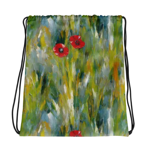 Poppy Impression on a Drawstring Bag