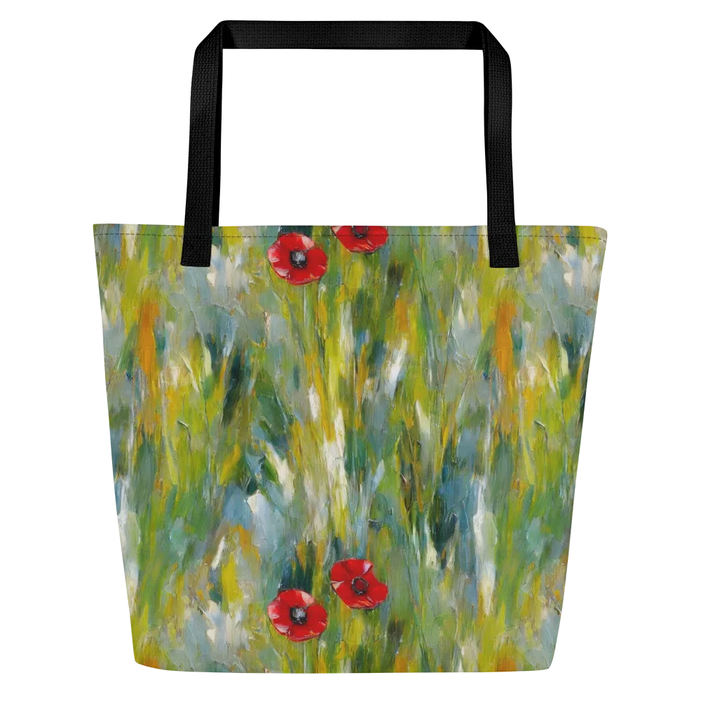 Poppy Impression on Large Tote Bag W/ Pocket — Front