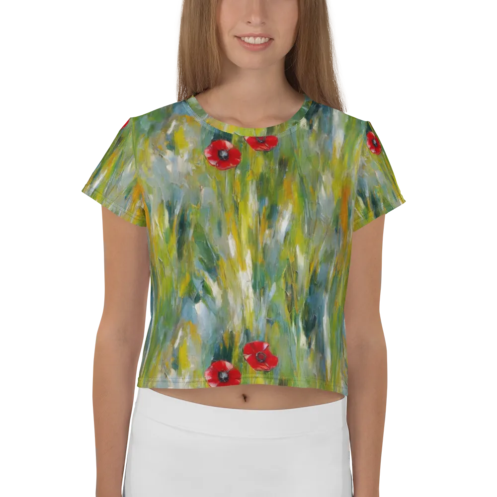 Poppy Impression on Crop Tee — Front