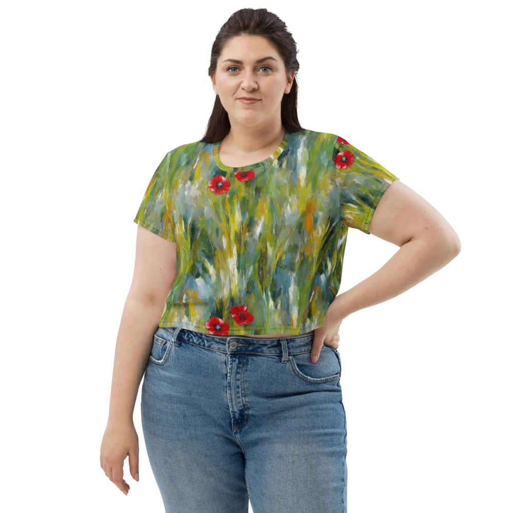 Poppy Impression on Crop Tee — Front