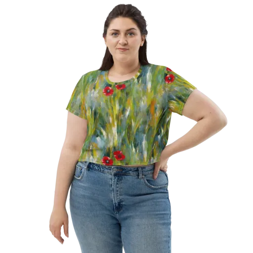 Poppy Impression on a Crop Tee