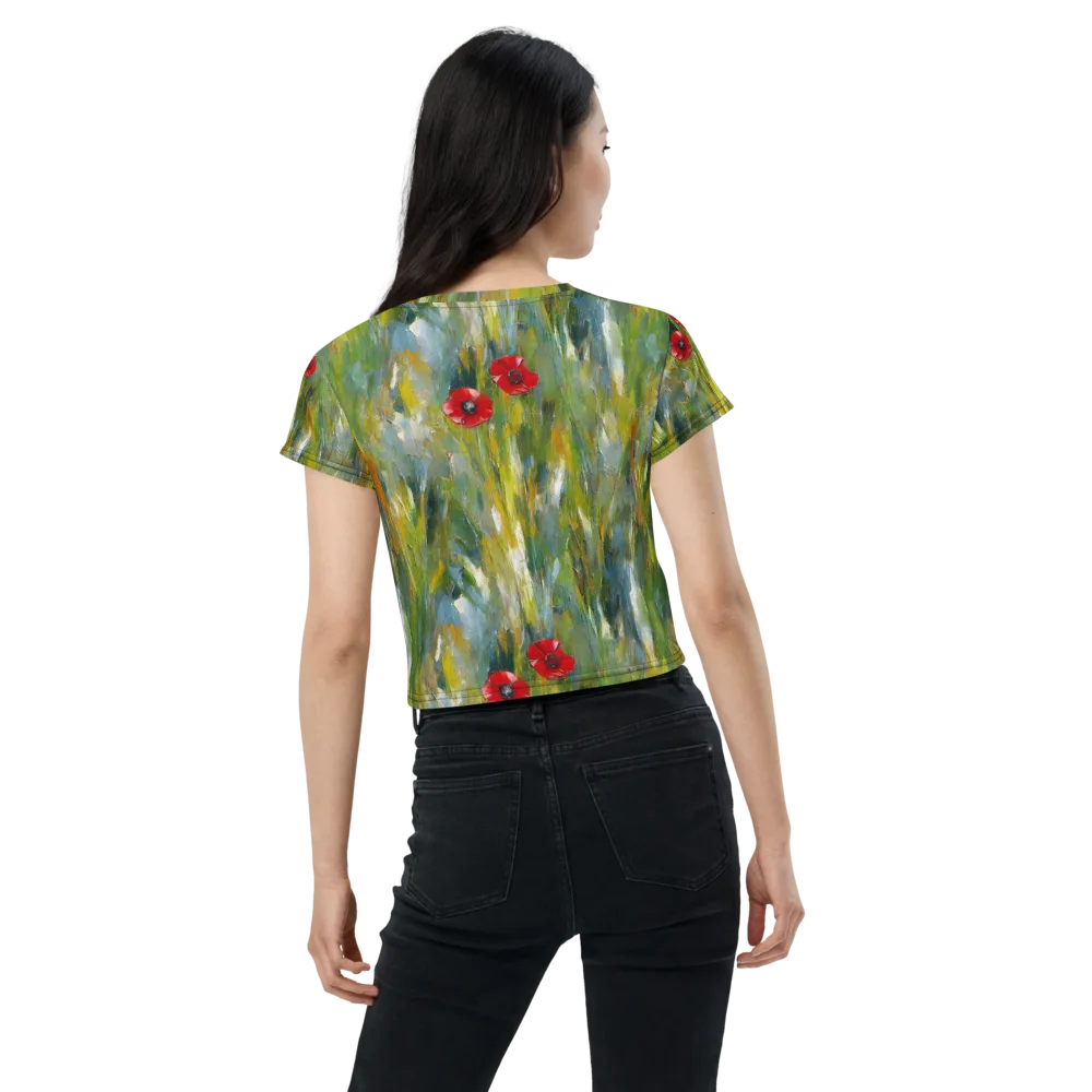 Poppy Impression on Crop Tee — Back