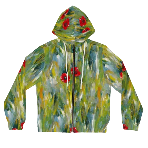 Poppy Impression on a Women's Full-Zip Hoodie