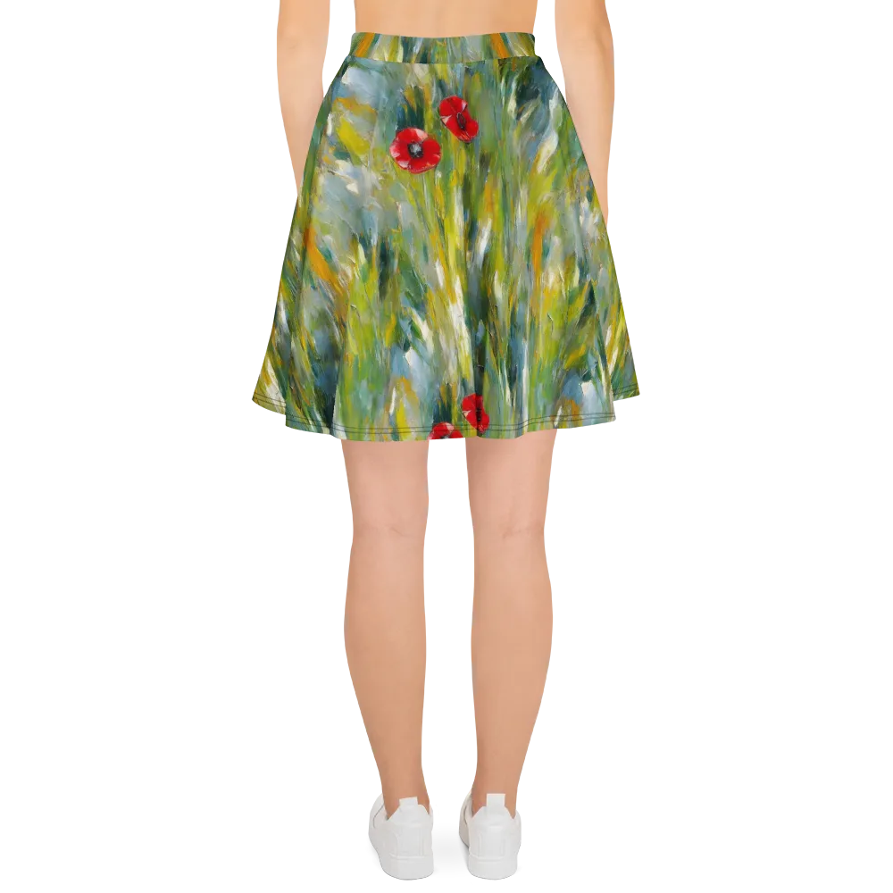 Poppy Impression on Skater Skirt — Back