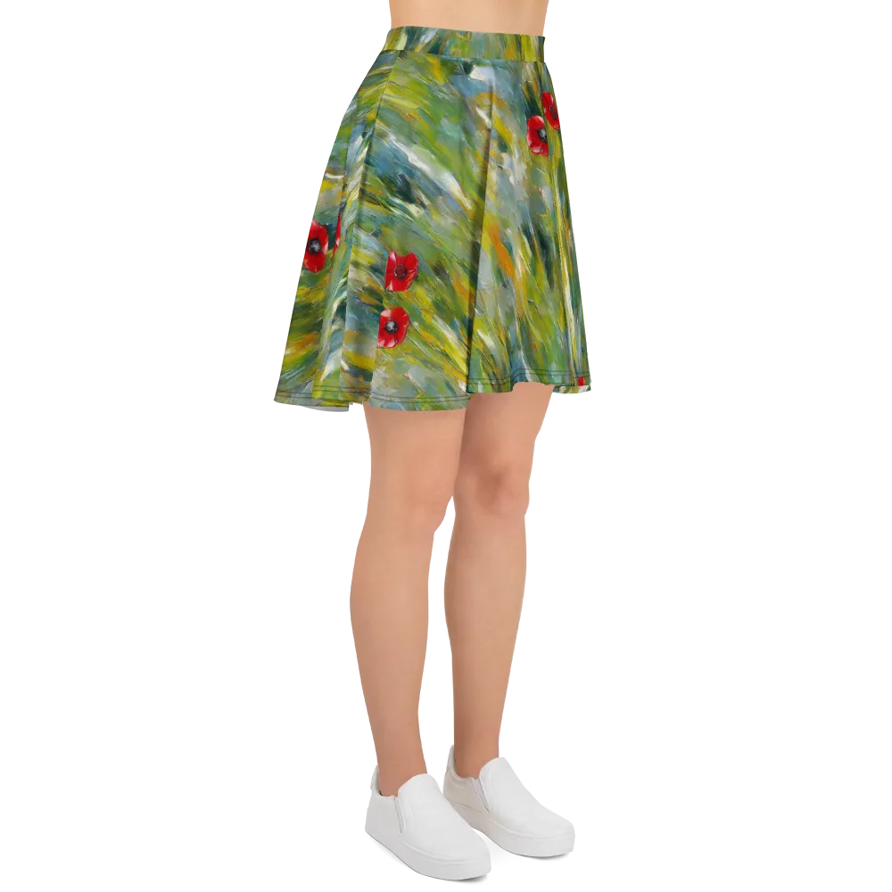 Poppy Impression on Skater Skirt — Right