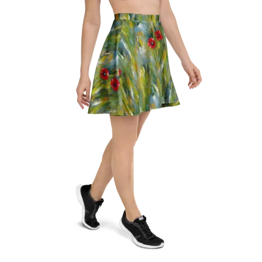 Poppy Impression on a Skater Skirt