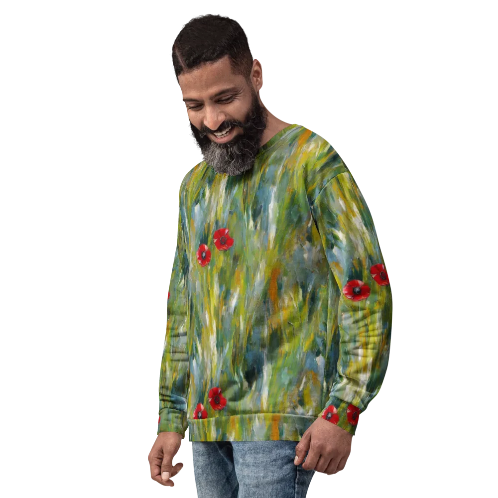 Poppy Impression on Sweatshirt — Left Front