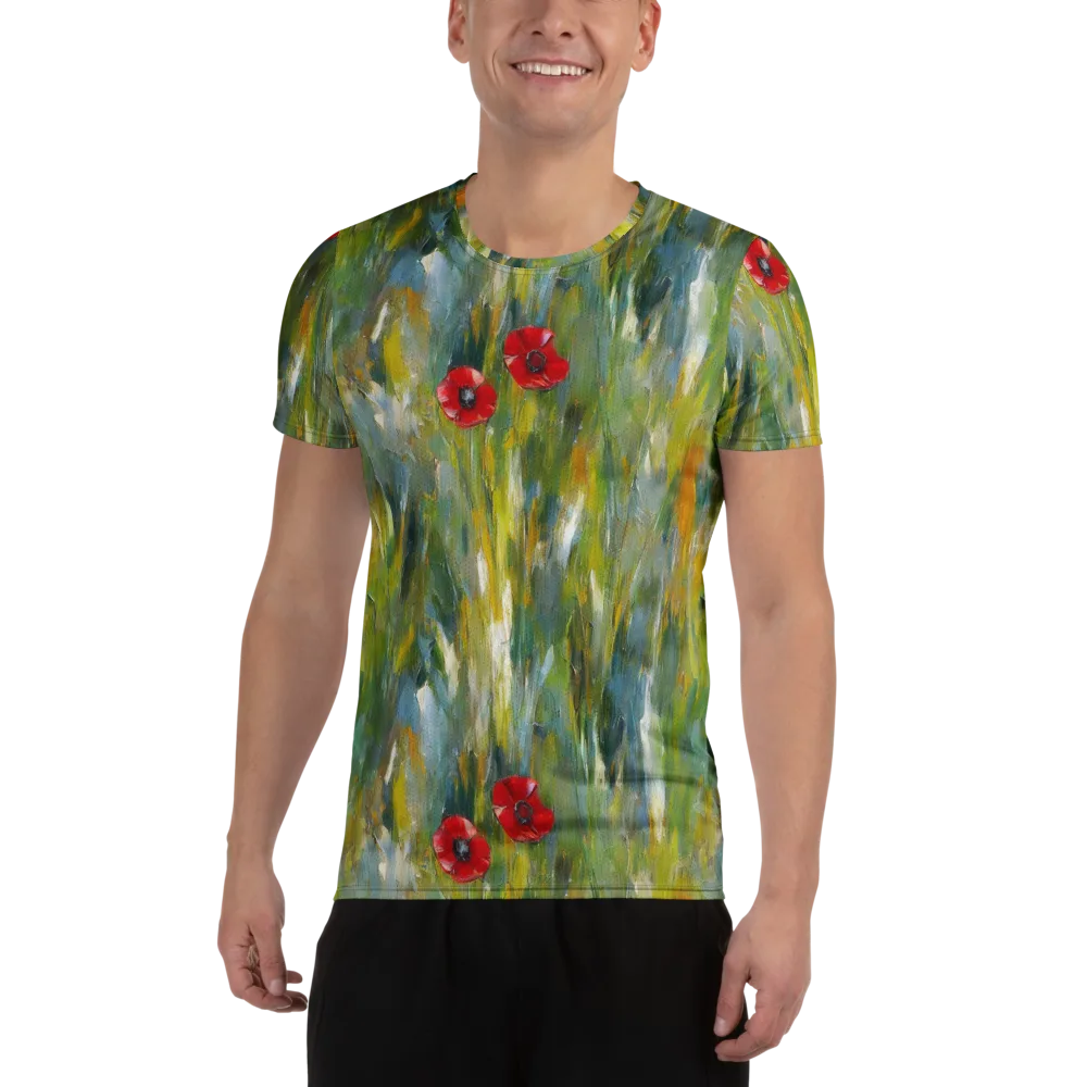Poppy Impression on Men's Athletic T-Shirt — Front