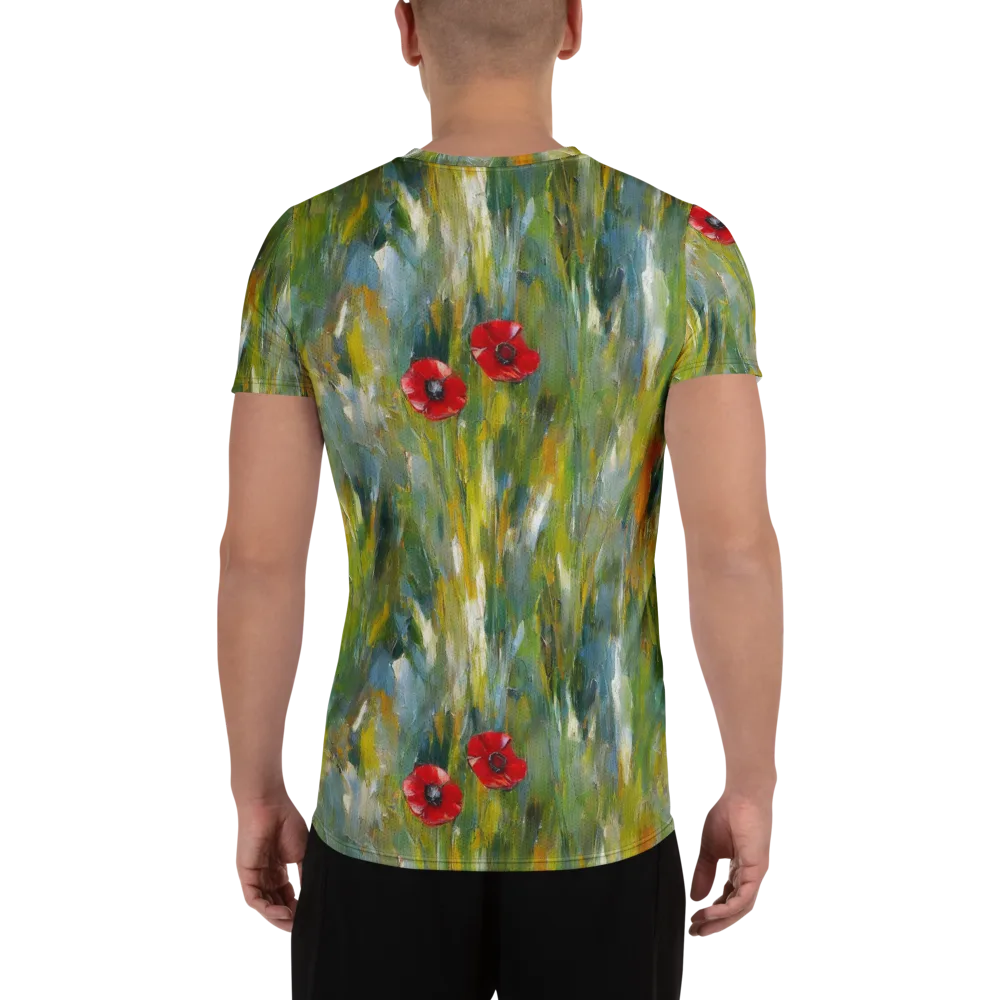 Poppy Impression on Men's Athletic T-Shirt — Back