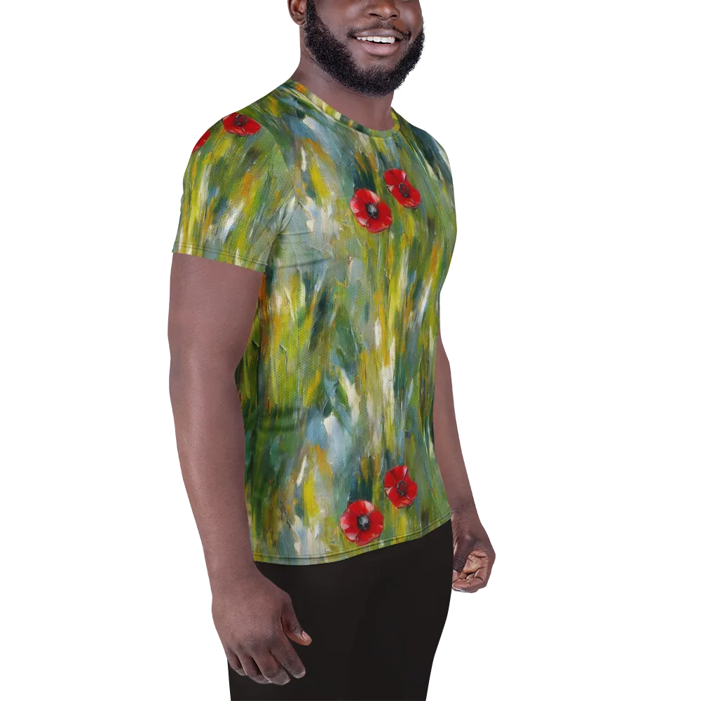 Poppy Impression on Men's Athletic T-Shirt — Right