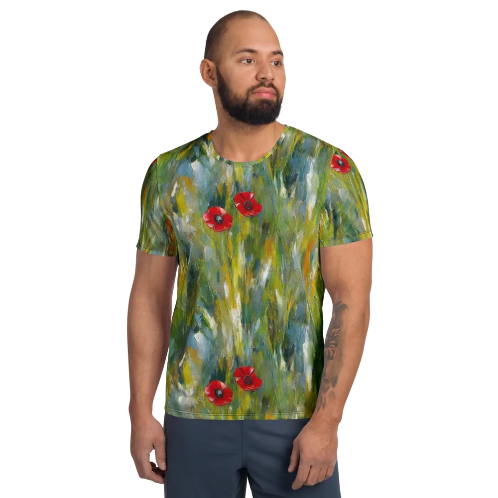 Poppy Impression on Men's Athletic T-Shirt — Front