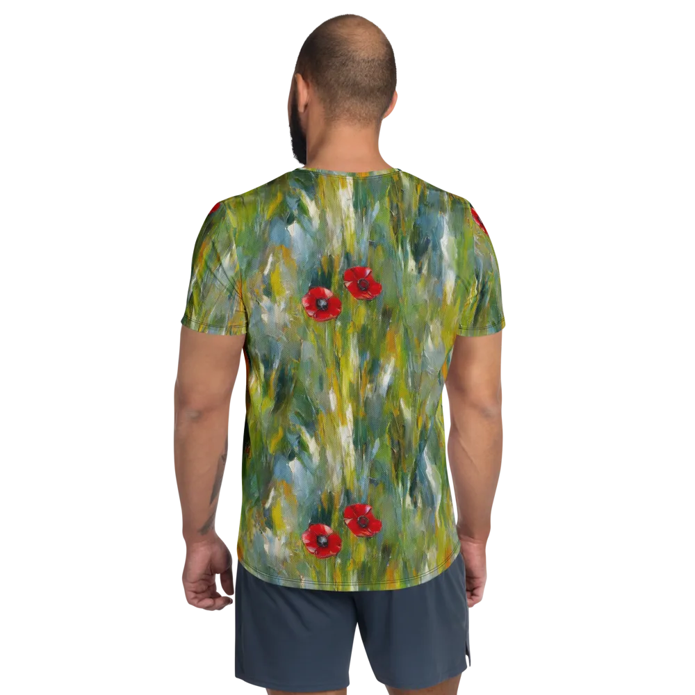 Poppy Impression on Men's Athletic T-Shirt — Back