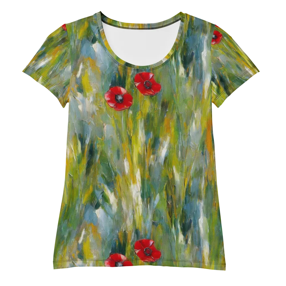 Poppy Impression on Women's Athletic T-Shirt — Front