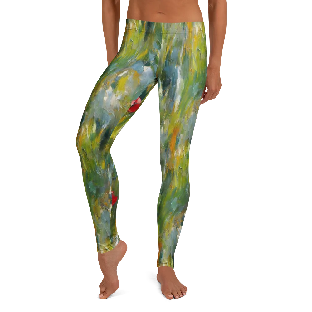 Poppy Impression on Leggings — Front