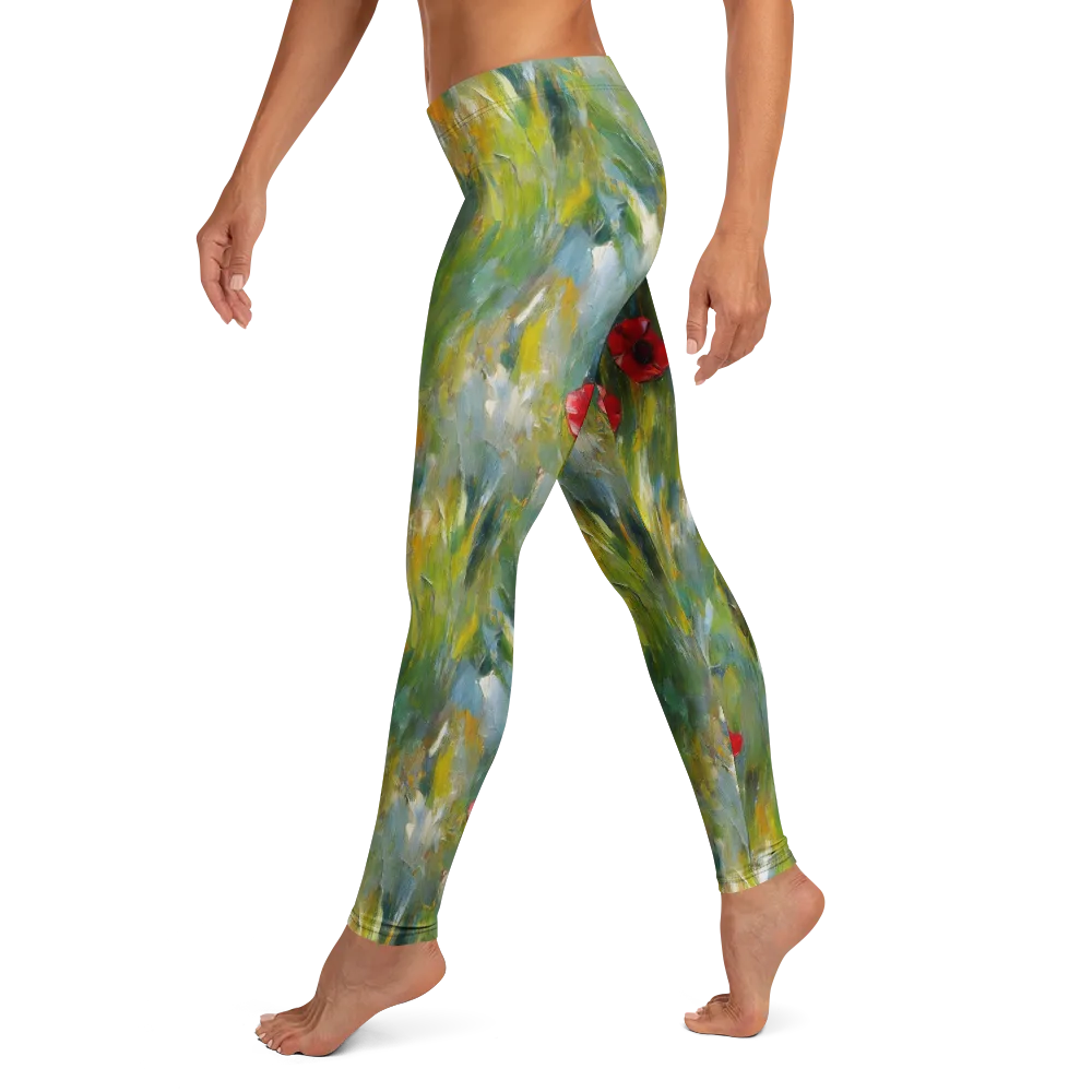 Poppy Impression on Leggings — Left