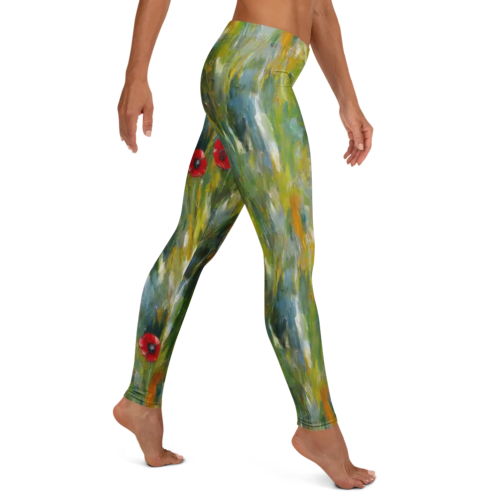Poppy Impression on Leggings — Right