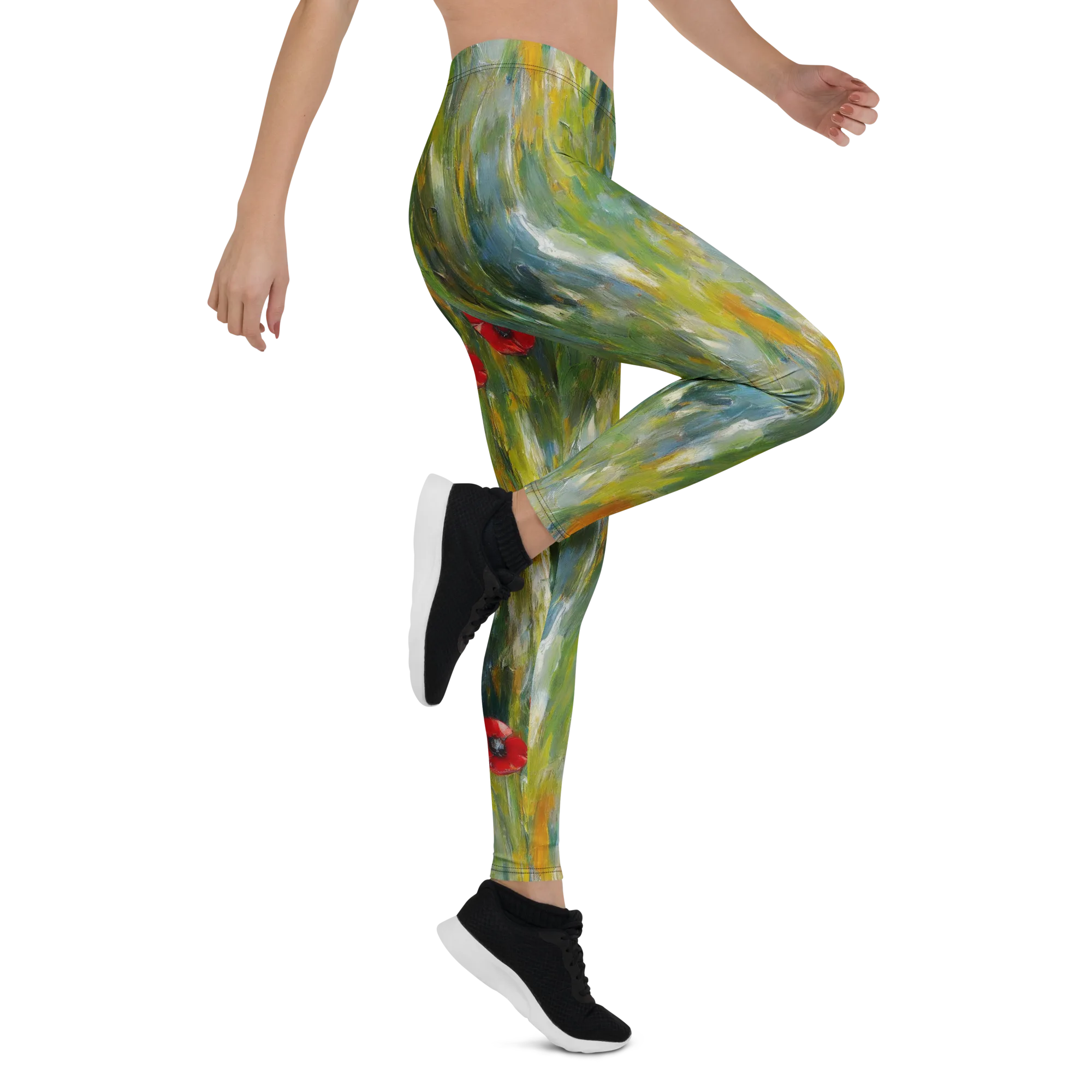 Poppy Impression on Leggings — Right