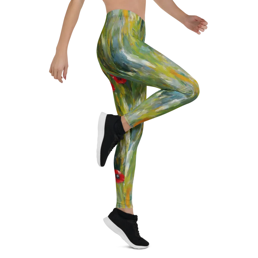 Poppy Impression on Leggings — Right