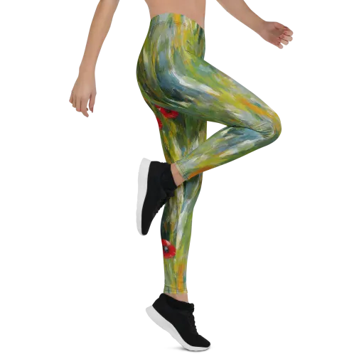 Poppy Impression on a Leggings