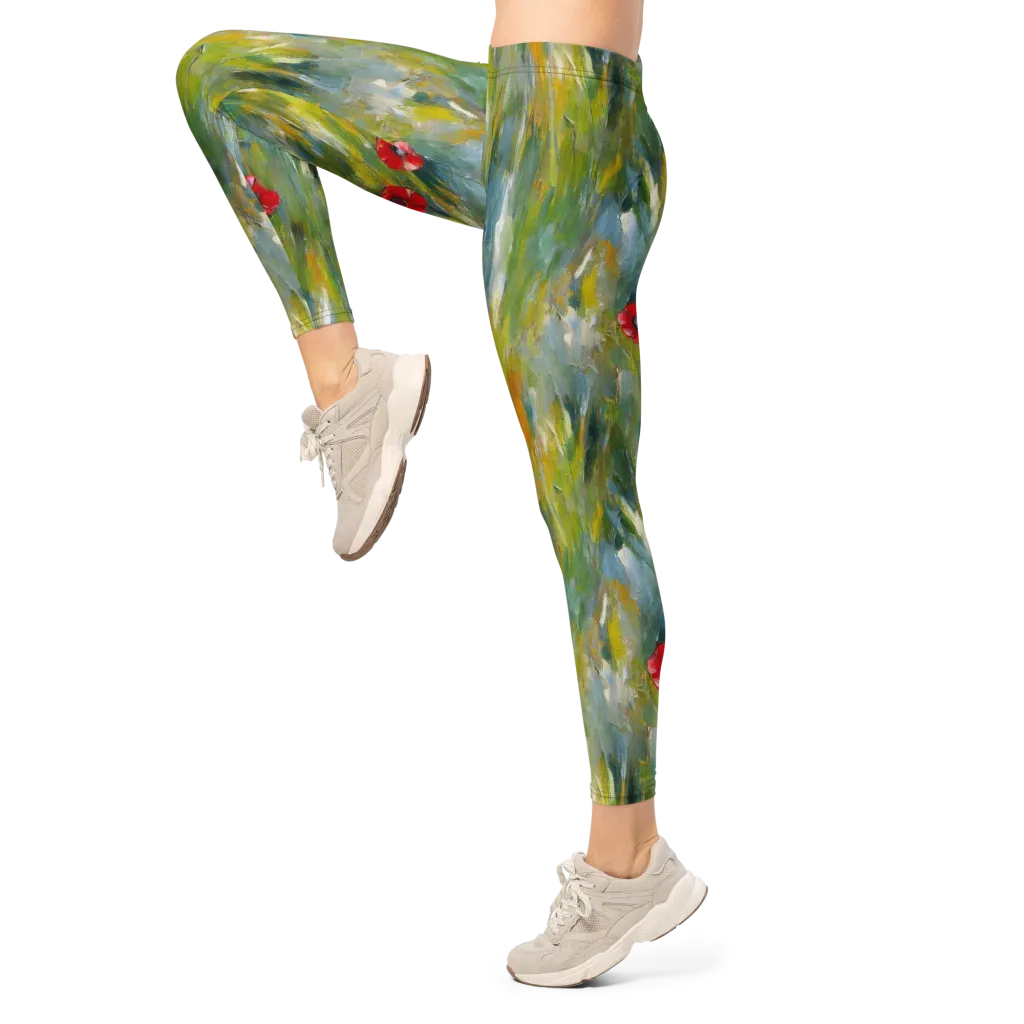 Poppy Impression on Leggings — Left