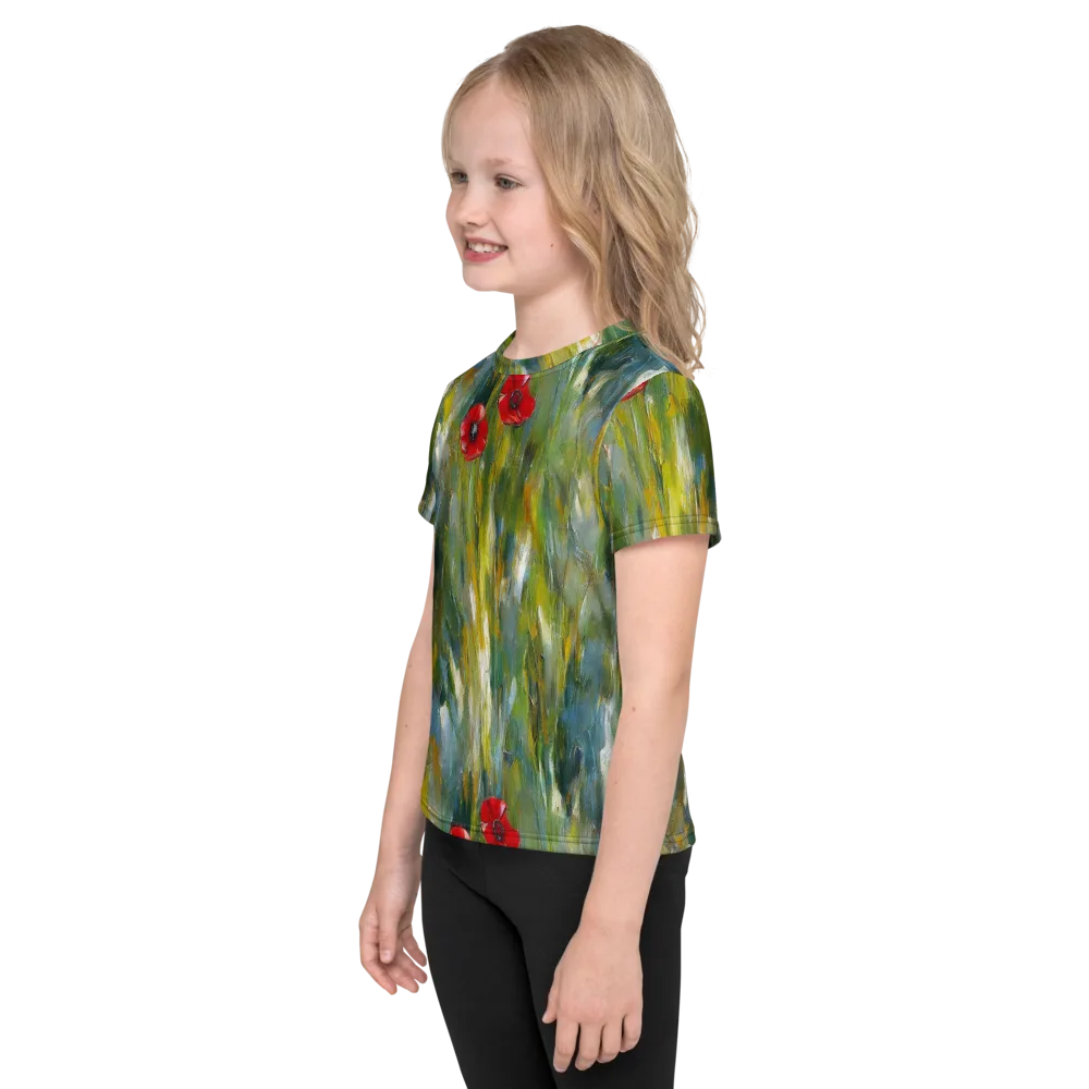 Poppy Impression on Kids Crew Neck T-Shirt — Left