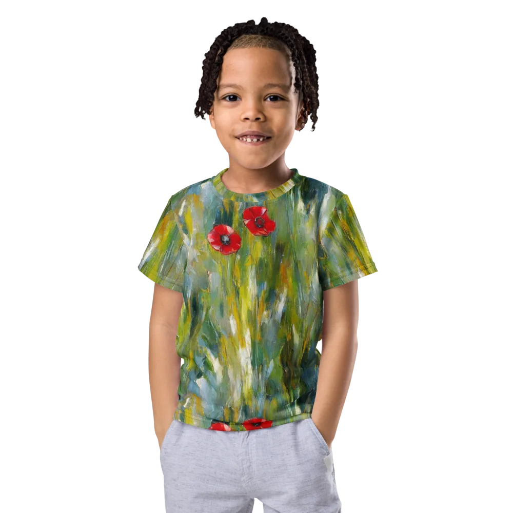 Poppy Impression on Kids Crew Neck T-Shirt — Front