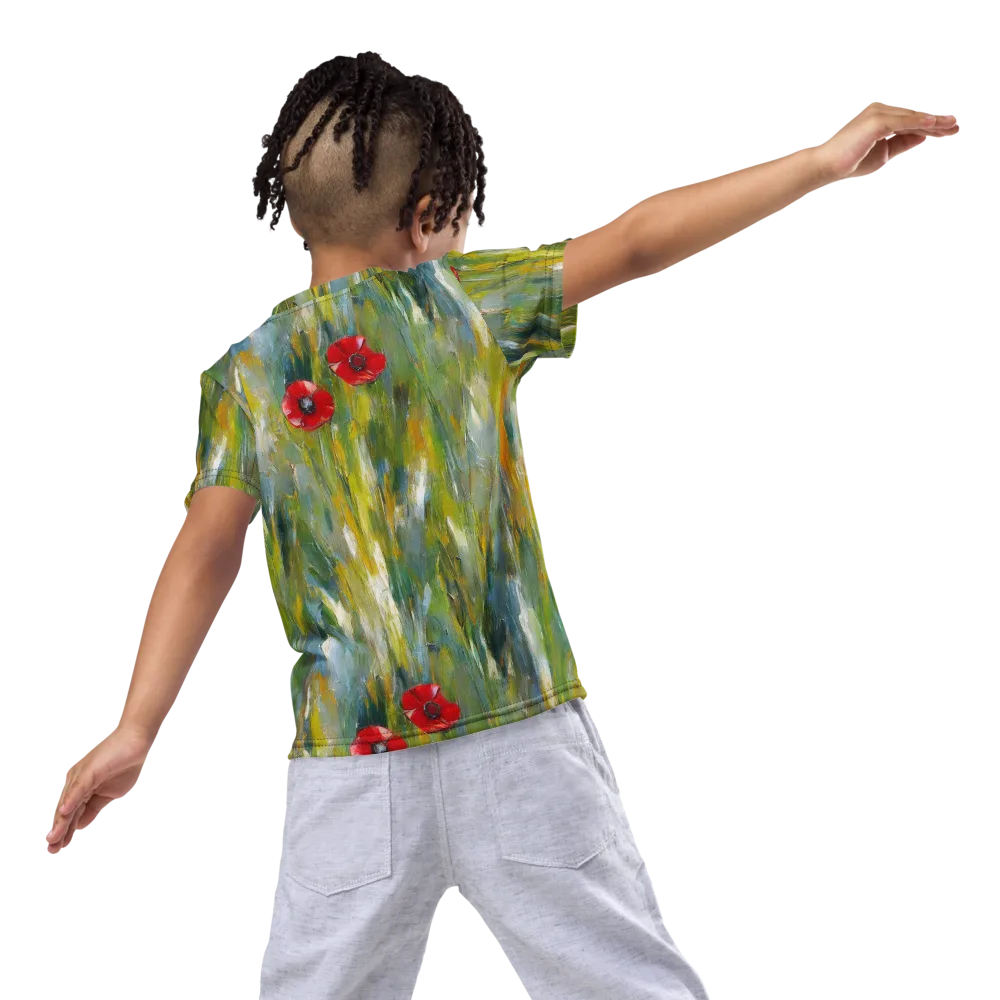 Poppy Impression on Kids Crew Neck T-Shirt — Back