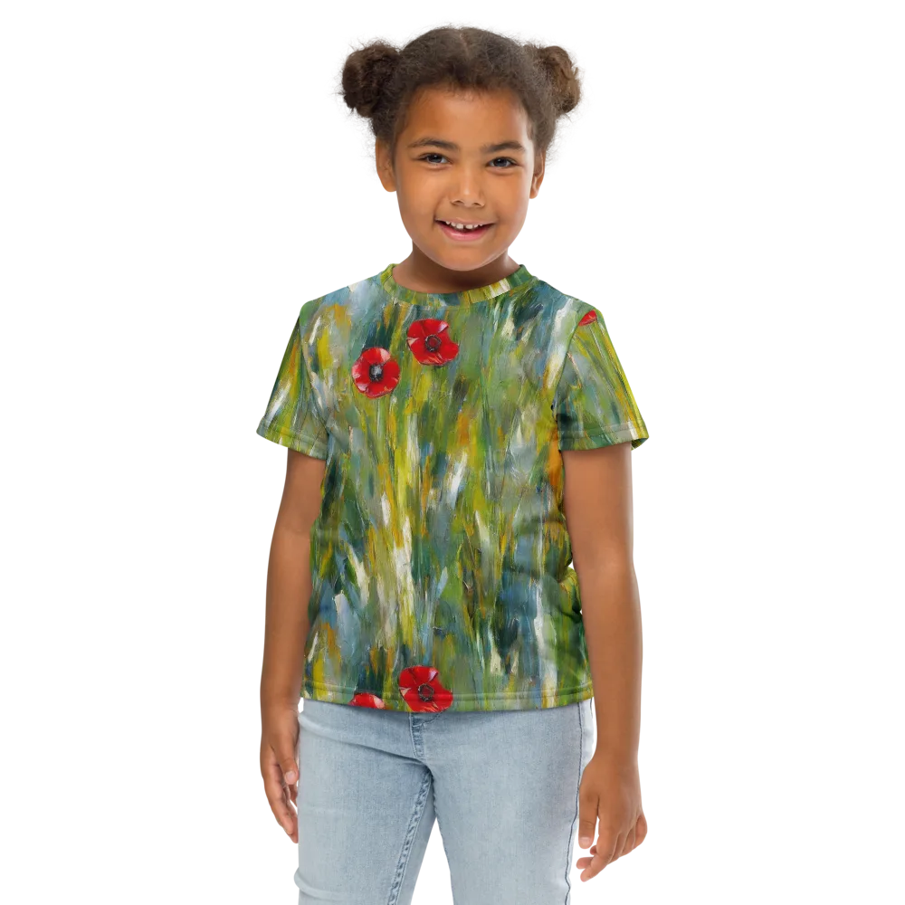 Poppy Impression on Kids Crew Neck T-Shirt — Front