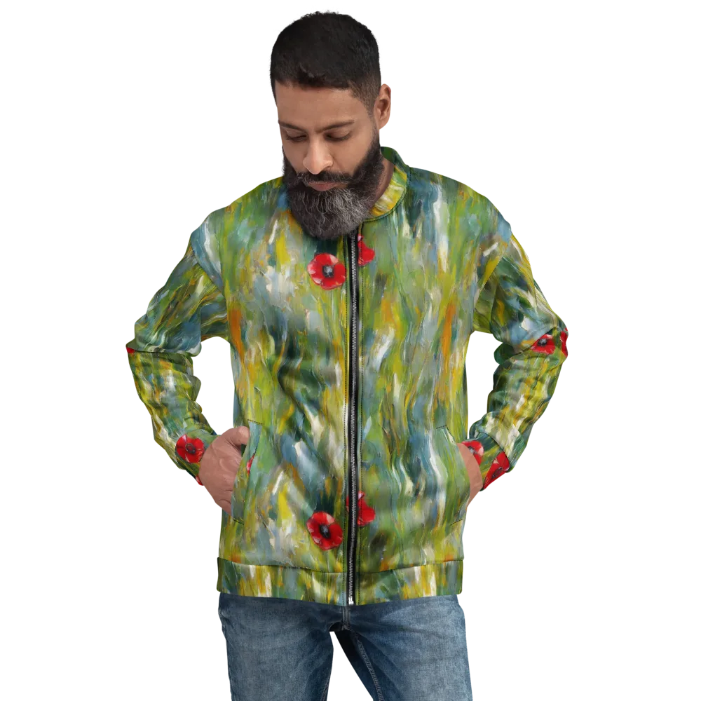 Poppy Impression on Bomber Jacket — Front
