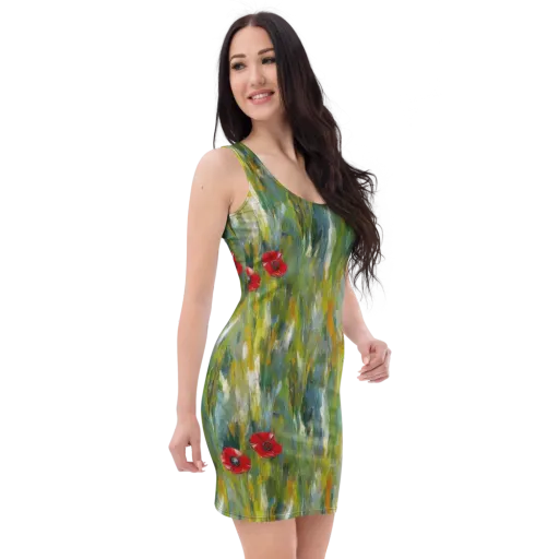Poppy Impression on a Bodycon Dress
