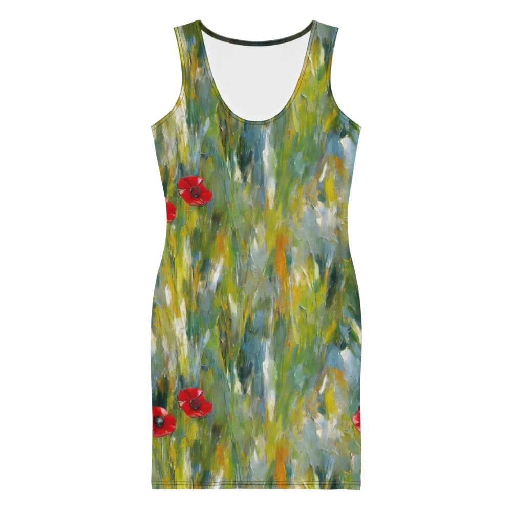 Poppy Impression on Bodycon Dress — Front