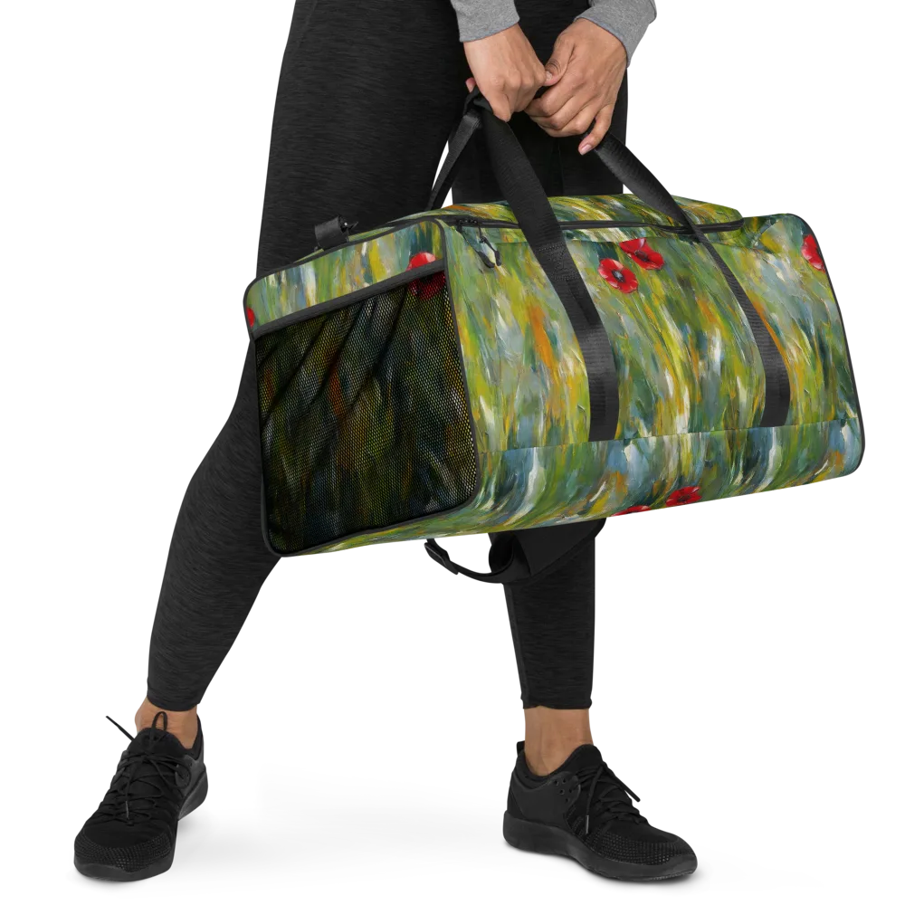 Poppy Impression on Duffle Bag — Right Front