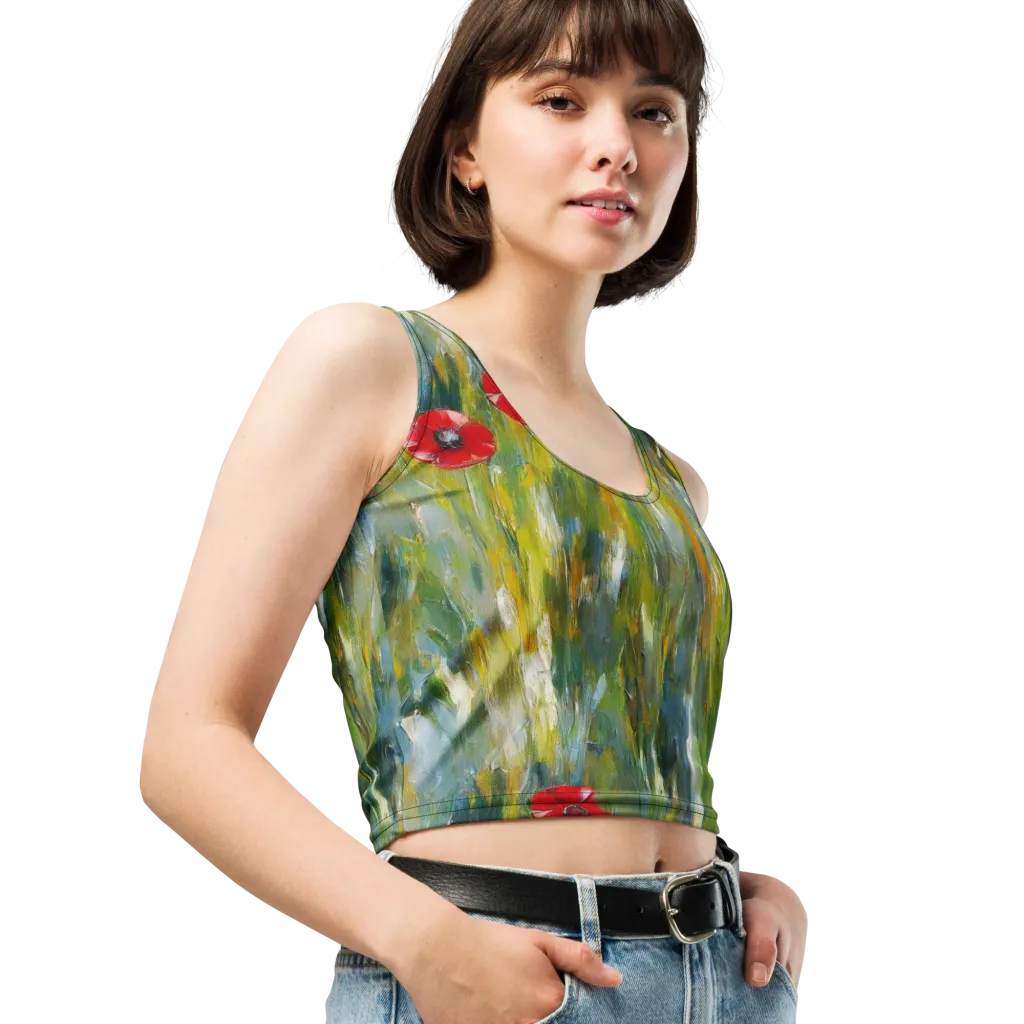 Poppy Impression on Crop Top — Right Front