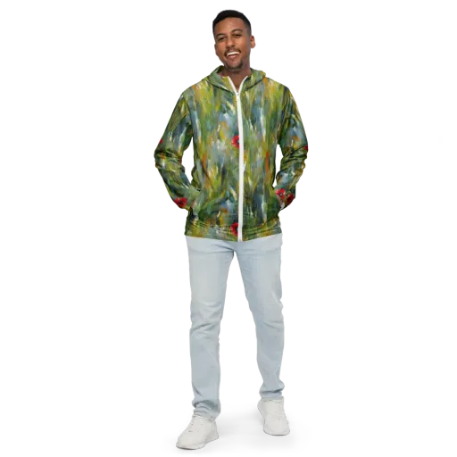 Poppy Impression on a Men's Windbreaker