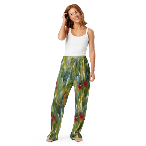 Poppy Impression on a Women's Pajama Pants