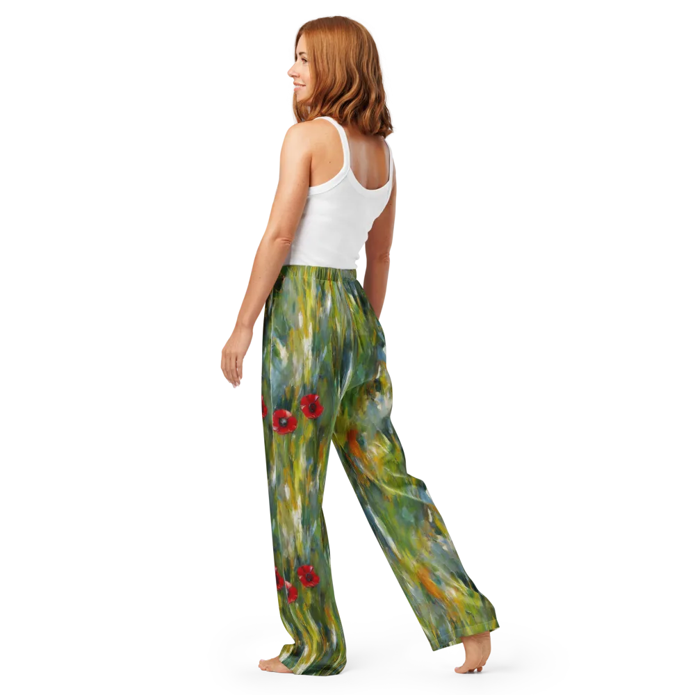 Poppy Impression on Women's Pajama Pants — Back