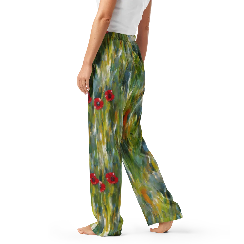 Poppy Impression on Women's Pajama Pants — Left