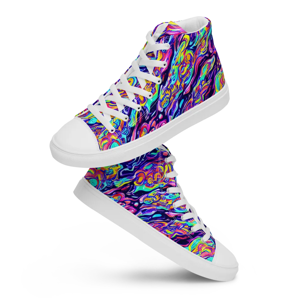 Luminous Melt on Men's High Top Canvas Shoes — Front