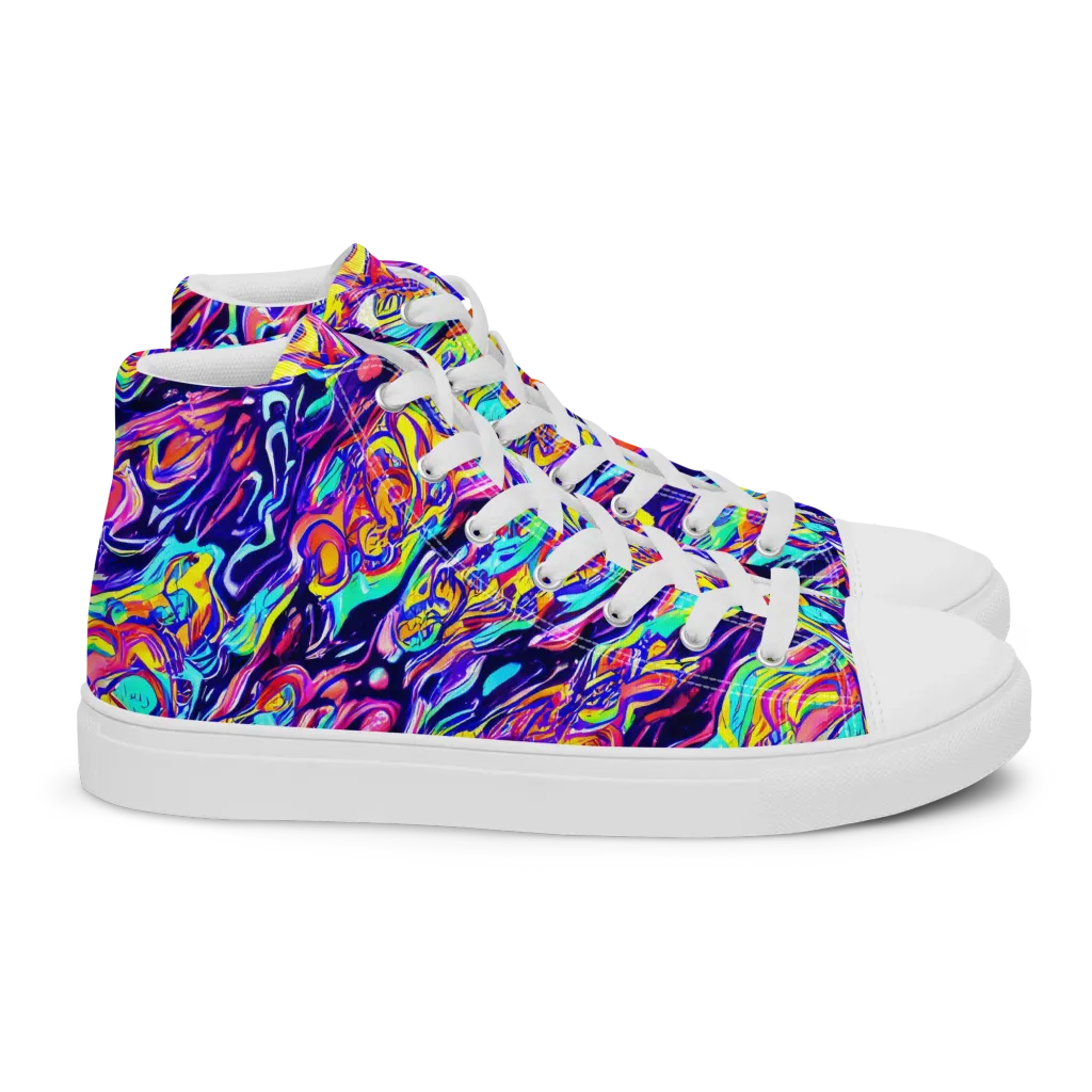 Luminous Melt on Women's High Top Canvas Shoes — Right