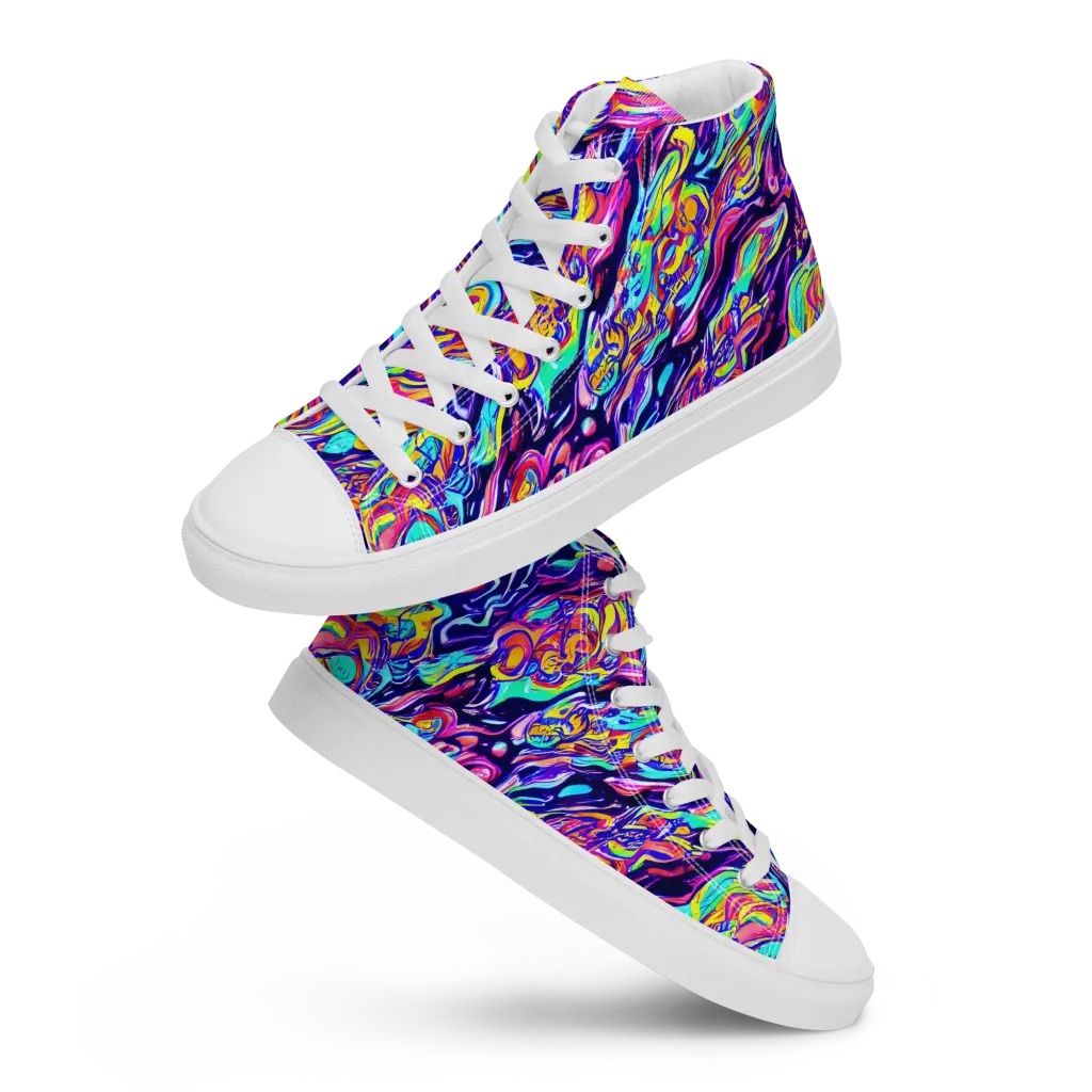 Luminous Melt on Women's High Top Canvas Shoes — Front