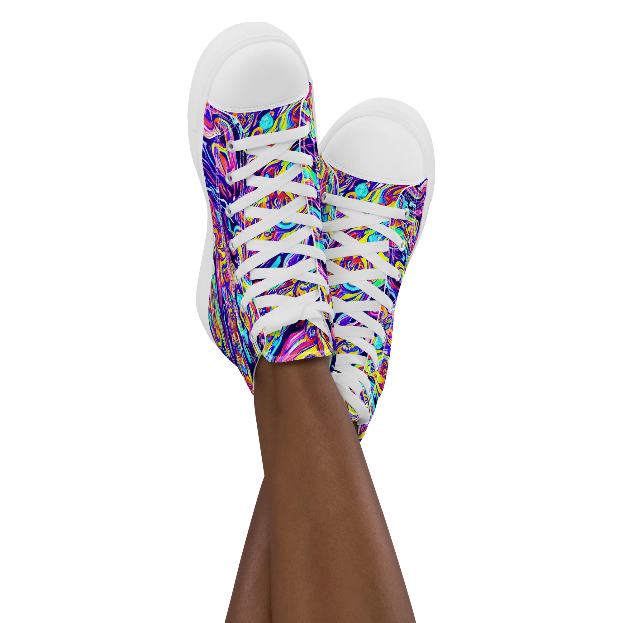 Luminous Melt on Women's High Top Canvas Shoes — Front