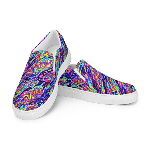 Luminous Melt on a Men's Slip-On Canvas Shoes