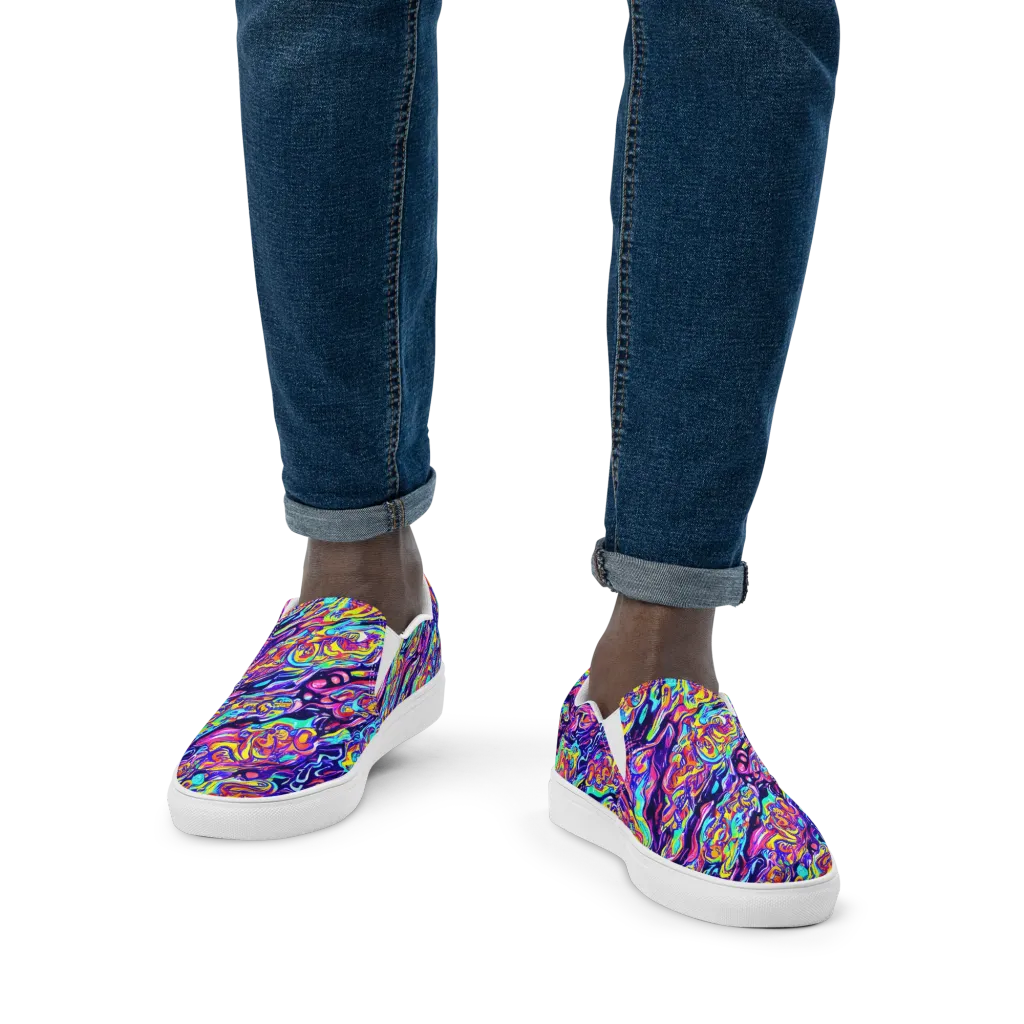 Luminous Melt on Men's Slip-On Canvas Shoes — Front