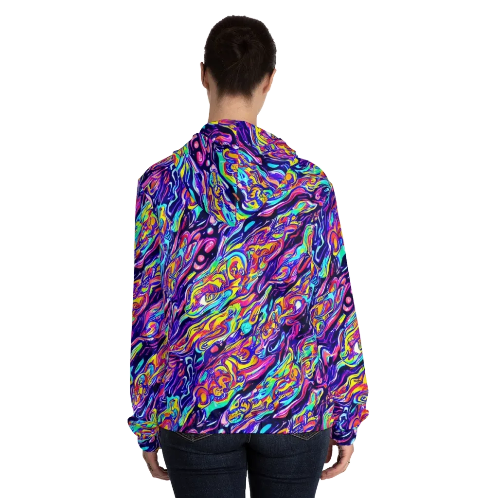 Luminous Melt on Women's Full-Zip Hoodie — Back On Person